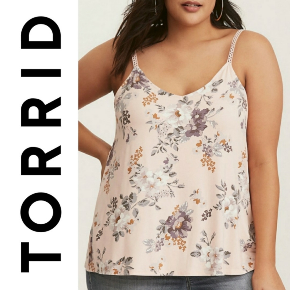 Torrid Pink Floral Tank Top